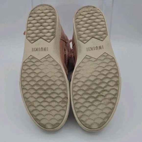 Inuikii Rose Pink Classic Sneaker Womens Size 9 Snow Shearling Boots Lace Up EUC - Picture 9 of 9